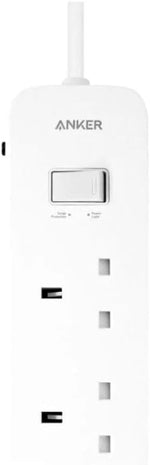 Anker power strip with multiple outlets on a white background