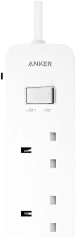 Anker power strip with multiple outlets on a white background