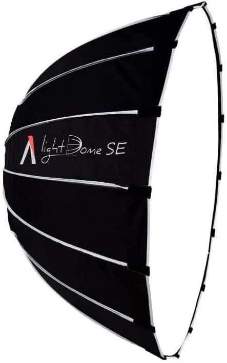 Black softbox with 'A light dome SE' logo on a white background