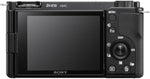 Sony camera with a large screen and control buttons on a black background