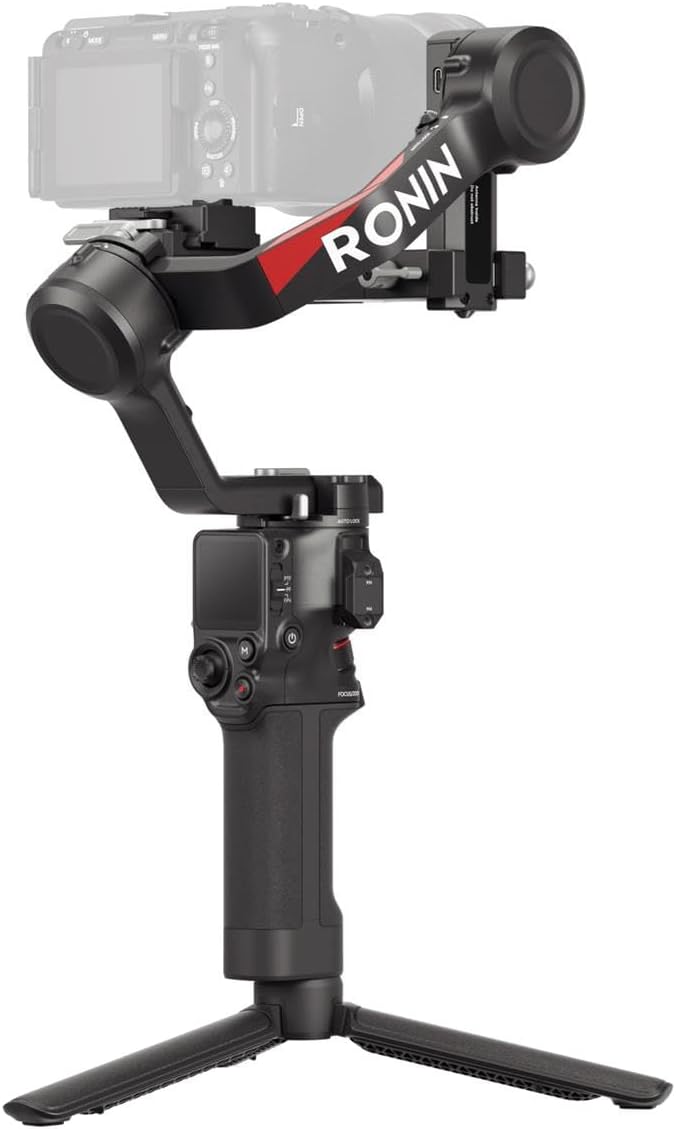 Camera stabilizer with 'Ronin' branding on a white background