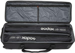 Black Godox carrying case with open lid showing interior padding