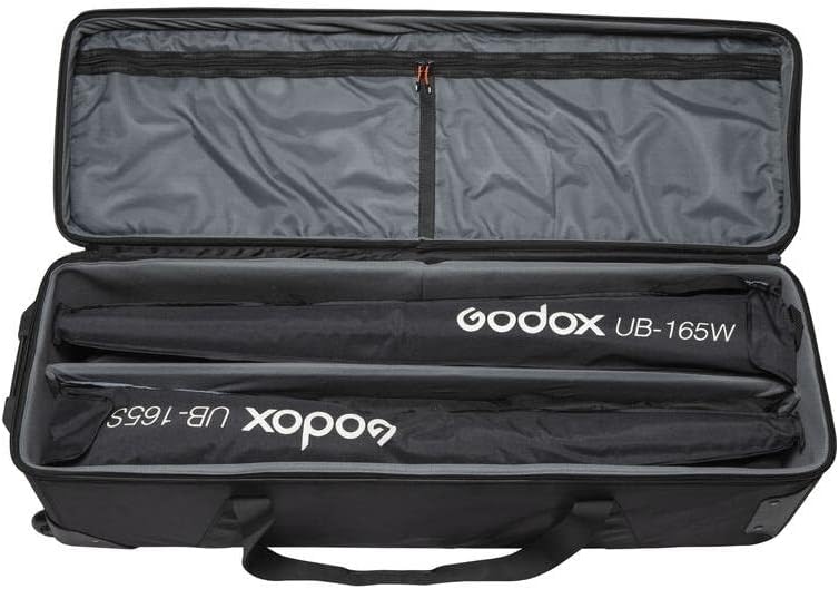 Black Godox carrying case with open lid showing interior padding