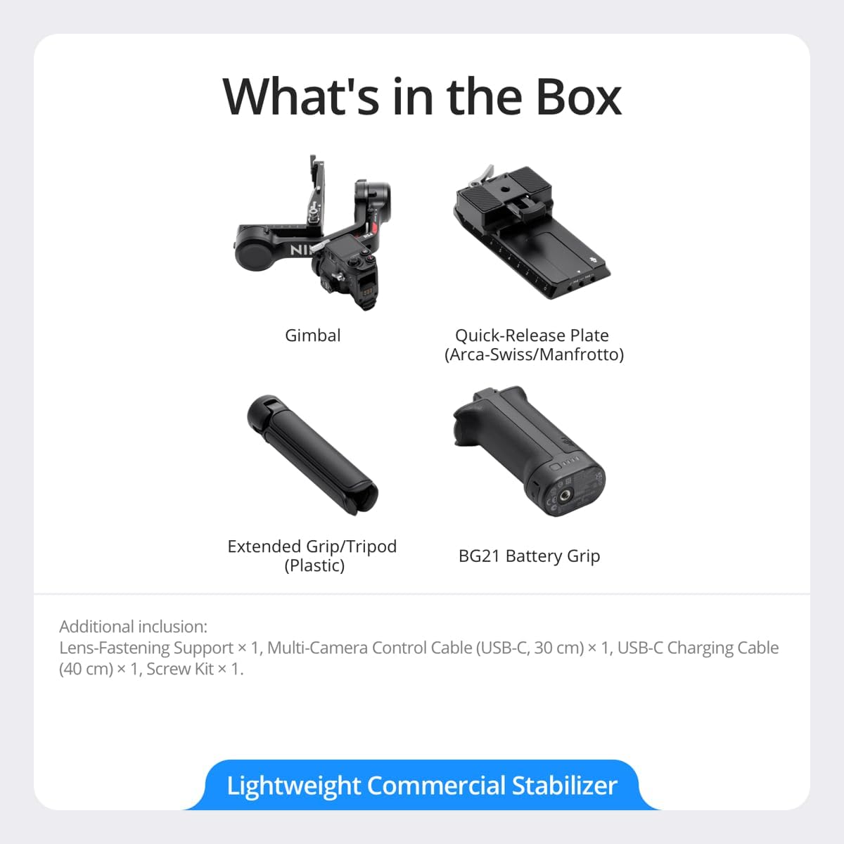 List of items included in a box with images and descriptions.