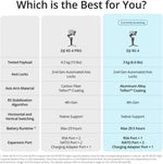 Comparison chart of DJI RS 4 Pro and DJI RS 4 camera specifications