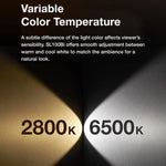 Two light sources with color temperature labels 2800K and 6500K on a black background.