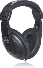 Black Behringer headphones on a white background
