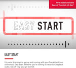 Advertisement for 'Easy Start' feature with text and branding elements.