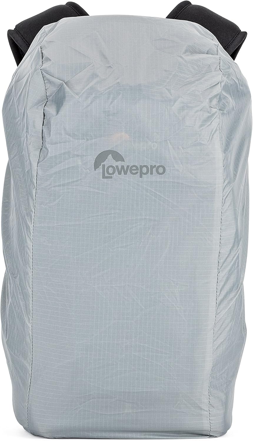 Light gray backpack with Lowepro logo on a white background