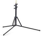 Black tripod stand on a white background
