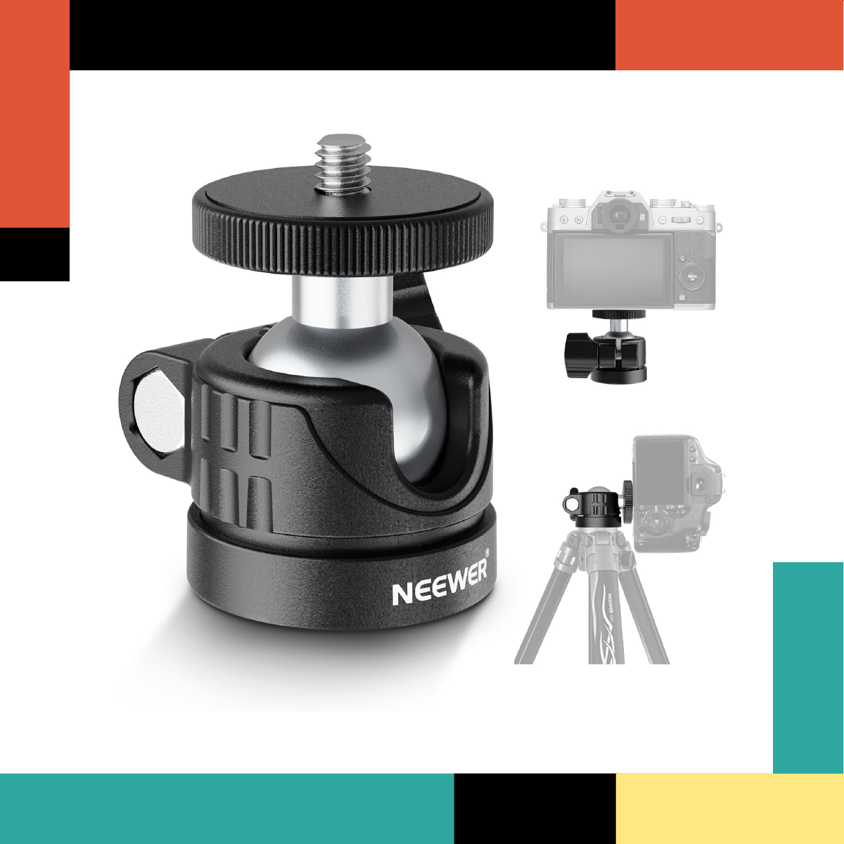 Camera ball head with Neewer branding on a white background