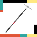 Telescopic pole with a brush attachment on a white background