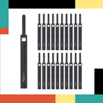 Set of black electronic devices with 'Pigeon' branding on a colorful geometric background