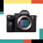 Sony camera on a colorful geometric background