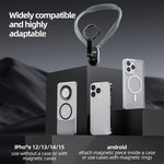 Phone case with magnetic attachment feature on a dark background