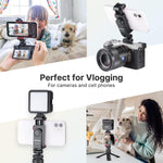 Collage of smartphone and camera setups with 'Perfect for Vlogging' text.