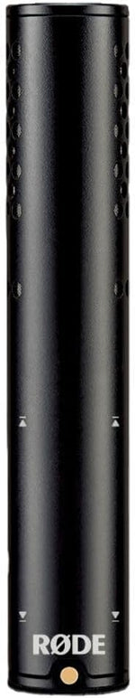 Black Rode microphone on a white background