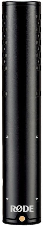 Black Rode microphone on a white background