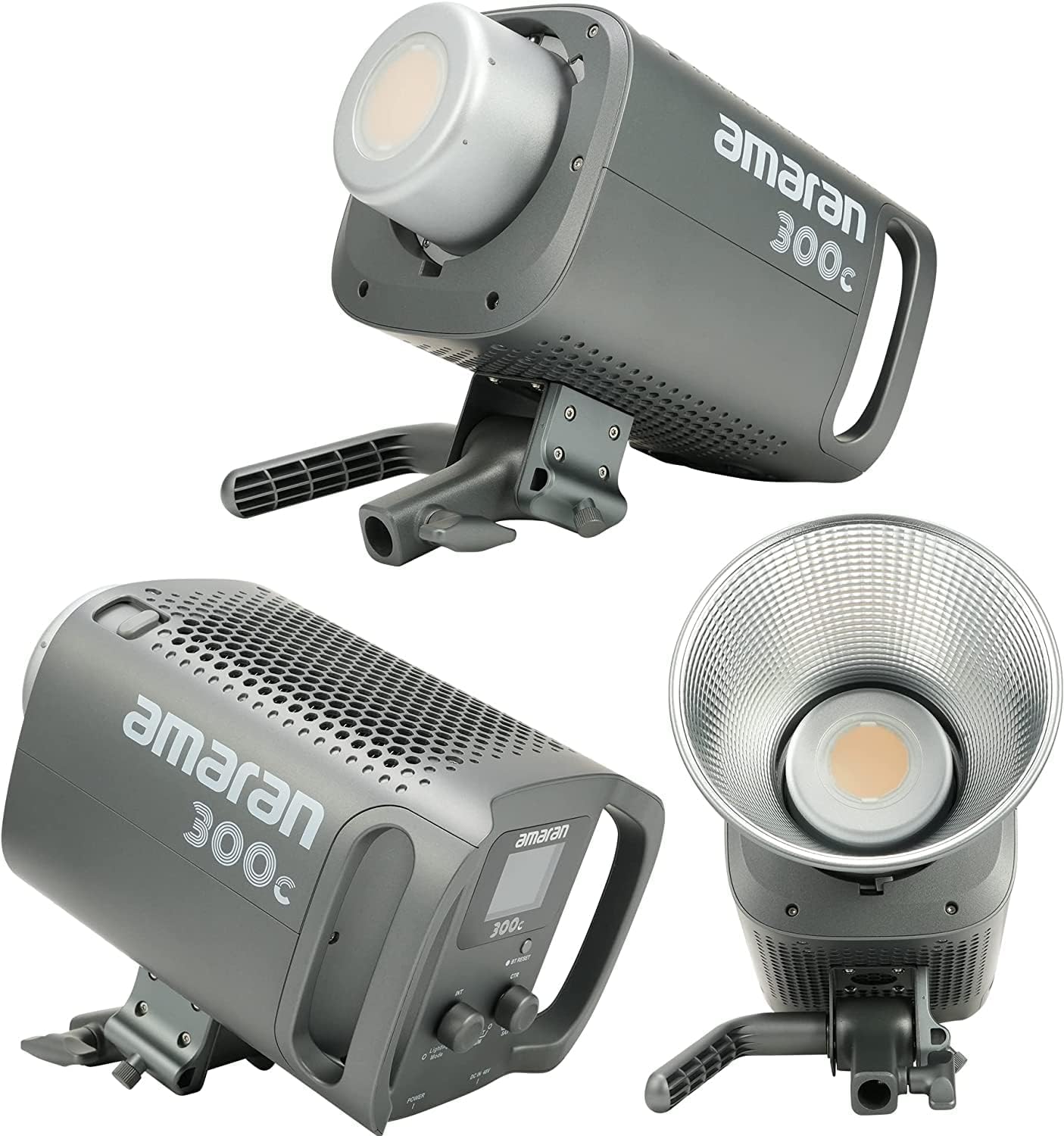 Amaran 300c studio lights on a white background
