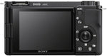 Sony ZV-E10 camera with screen and control buttons on a black background